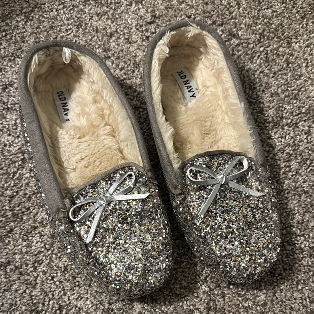 Old Navy Women's Glitter Loafers - Silver